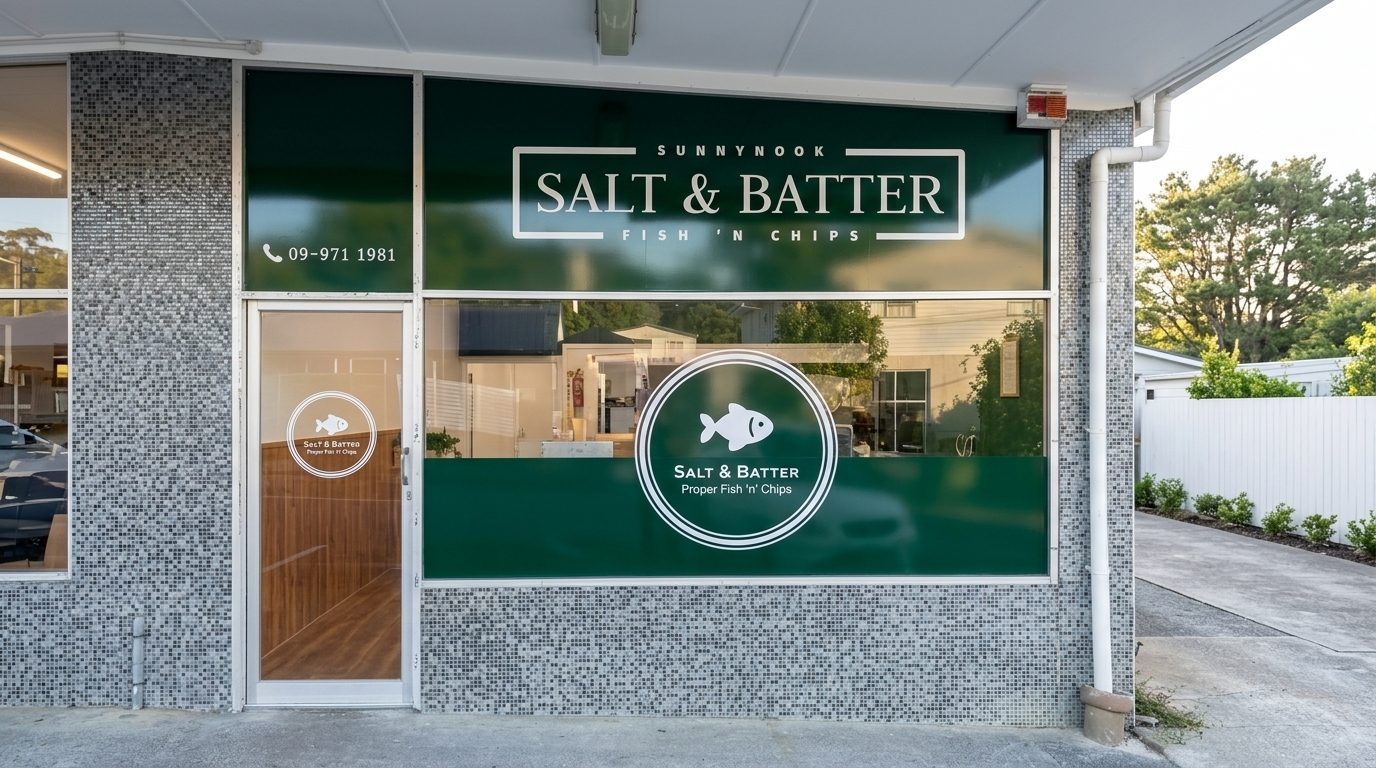 Sunnynook Salt & Batter shopfront on Tonkin Drive